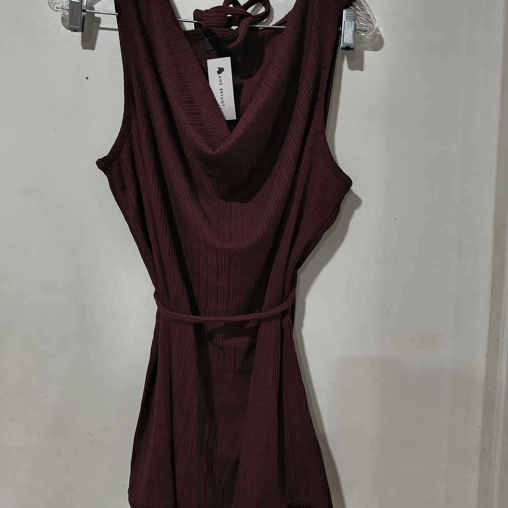 Lane Bryant Elegant Burgundy Sleeveless Top ss